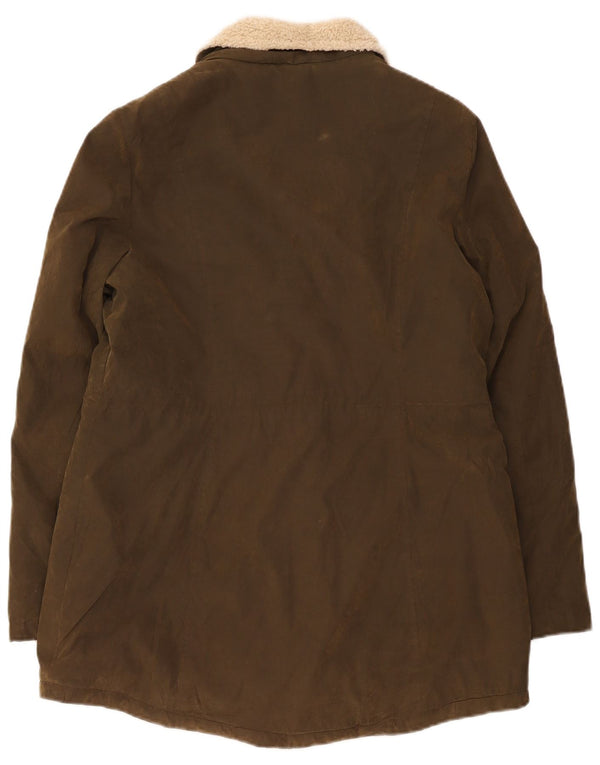 Nautica Dame Sherpa Parka Jacket UK 16 Stor Khaki Polyester