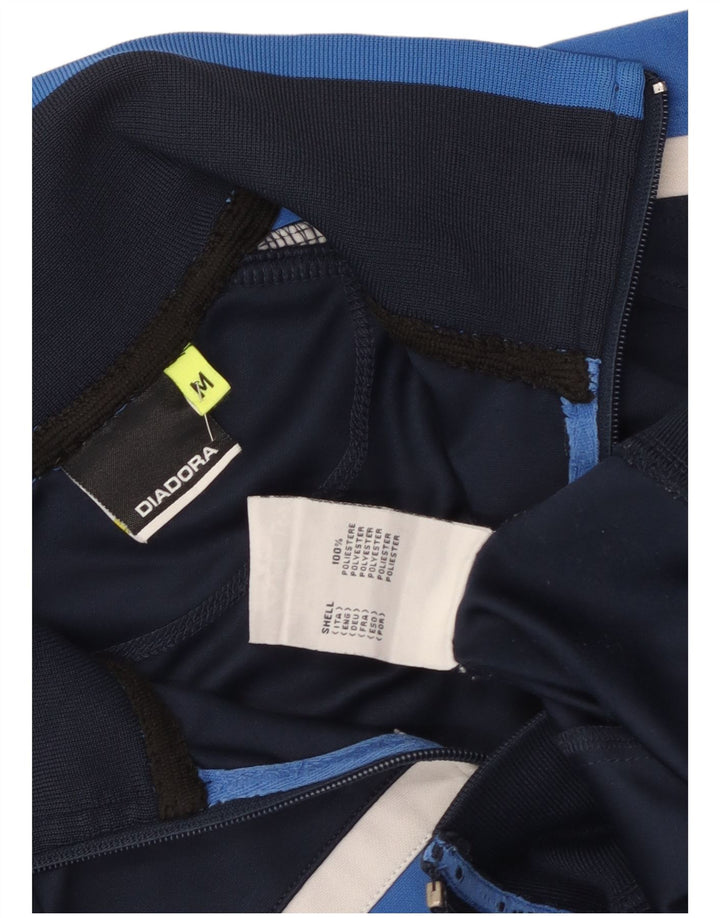 Diadora træningsdragt topjakke til kvinder UK 14 Medium Navy Blue Colourblock