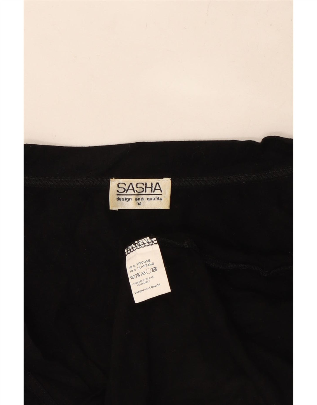 SASHA Womens Crop Bluse Top UK 12 Medium Black Viscose