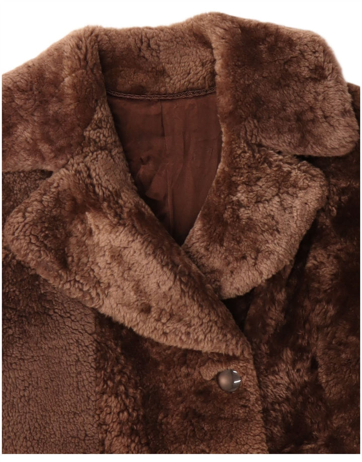 Anfor Dame Dobbeltradet Shearling Jacket IT 44 Medium Brun