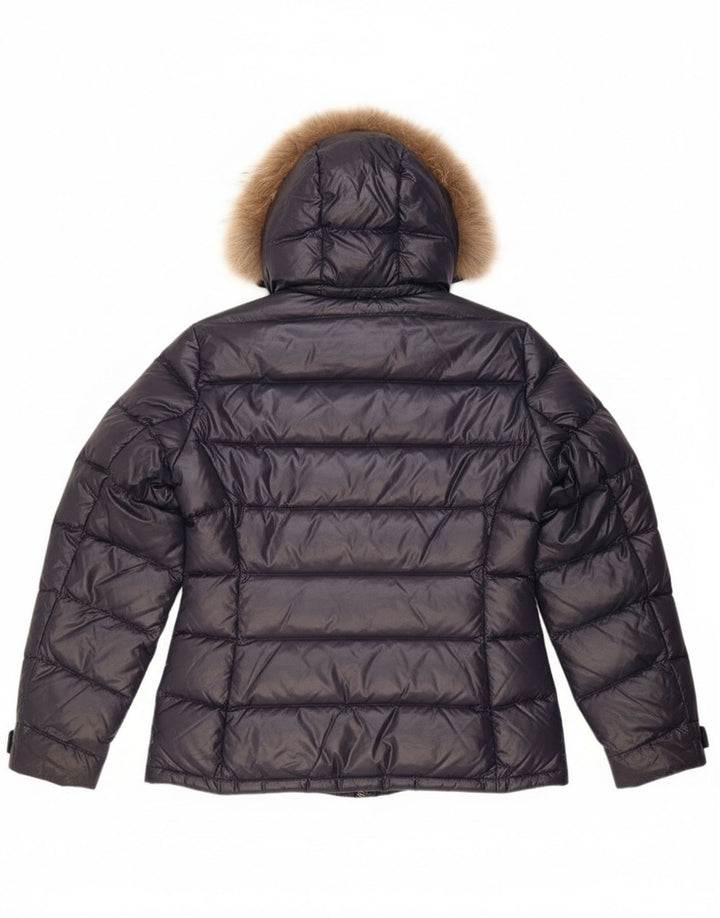 Ellesse Dame Hætte Polstret Jakke UK 14 Stor Sort Nylon