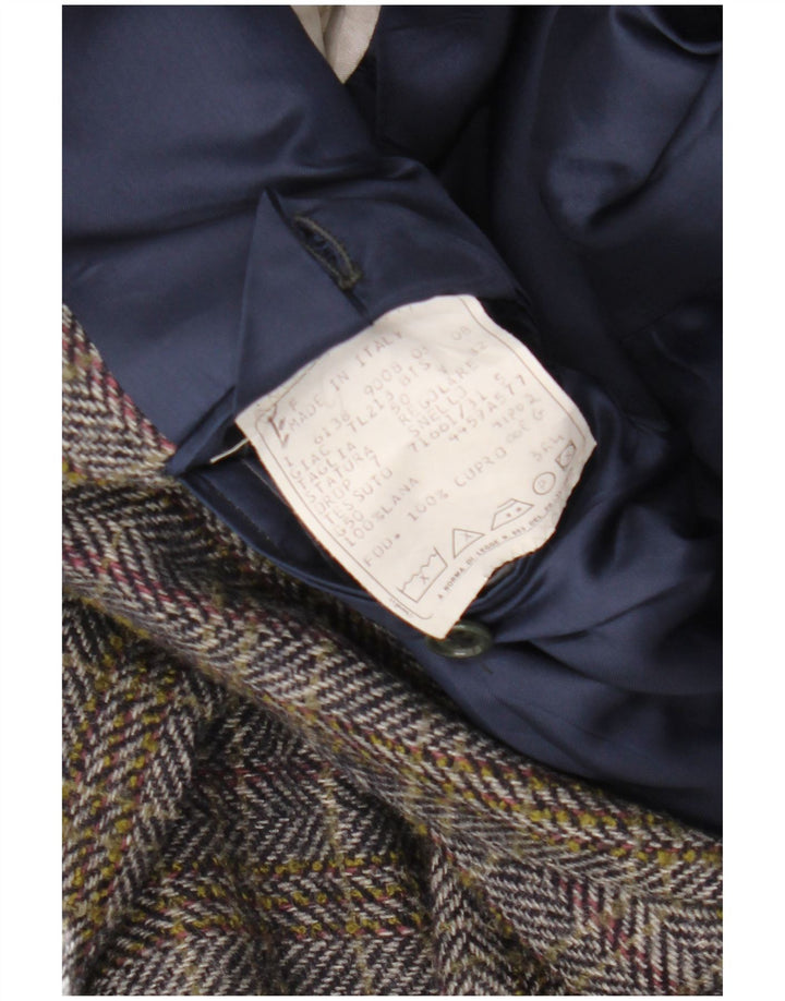 Vintage blazerjakke til mænd IT 50 Stor flerfarvet sildebensuld