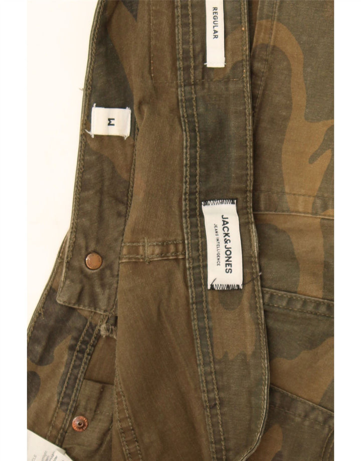 Jack & Jones Herre Regular Casual Shorts Medium W32 Khaki Camouflage Bomuld