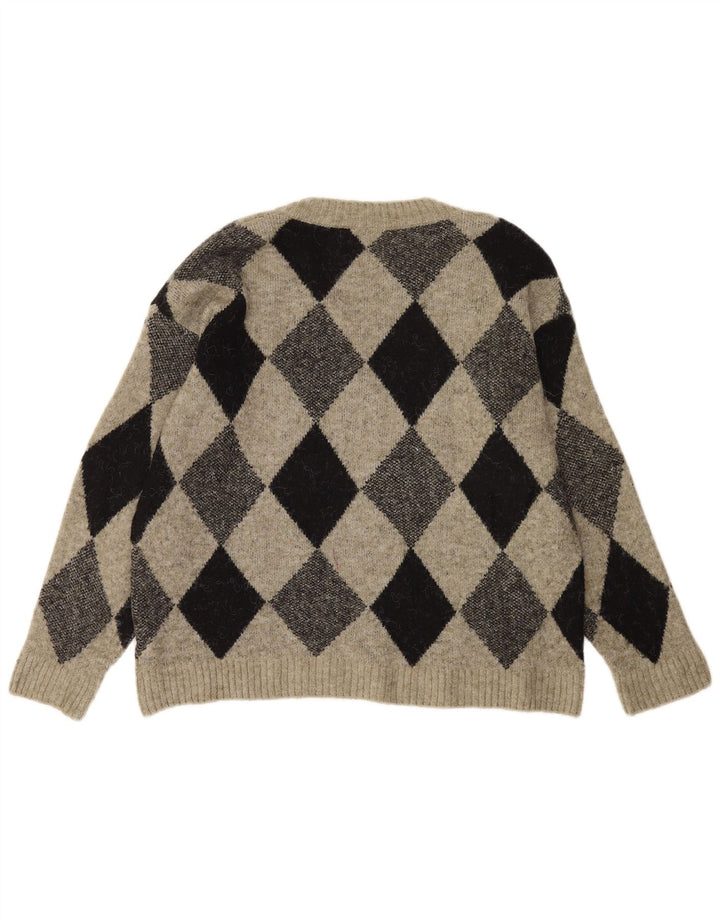 Marks & Spencer Herre V-hals sweater Medium Khaki Argyle/Diamond