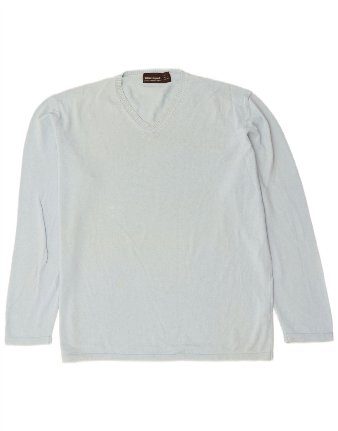 Zara Herre V-hals sweater Stor Blå Bomuld