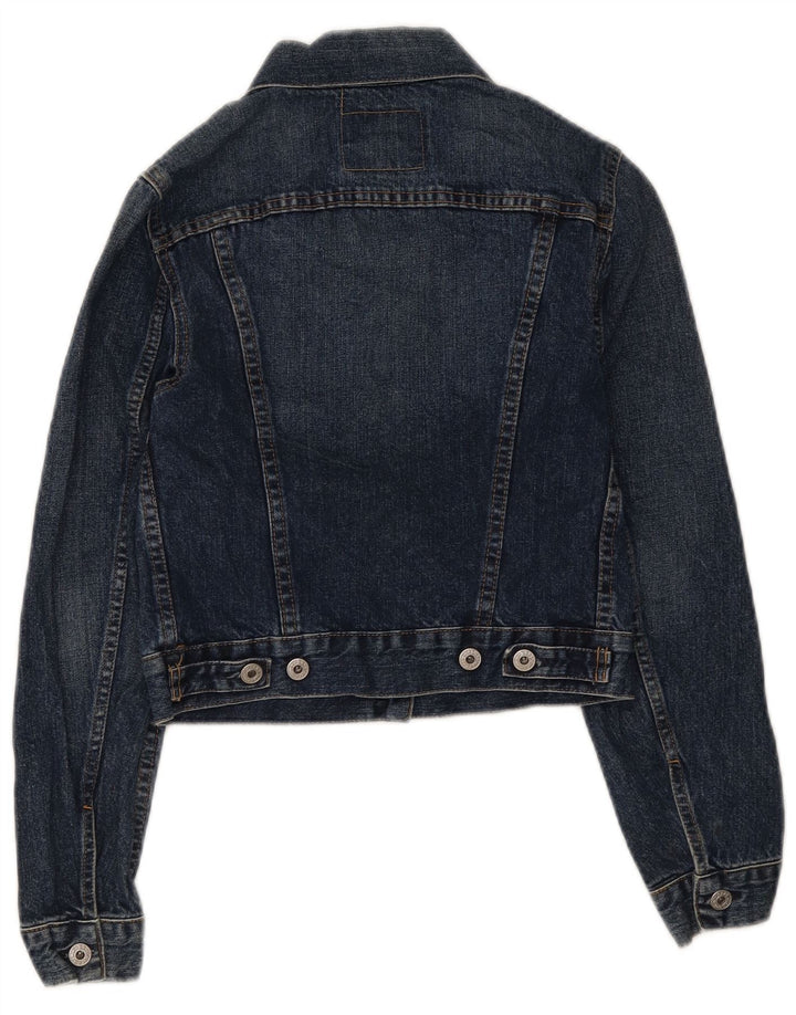 Replay Dame Crop Denim Jacket UK 8 Small Blue Cotton