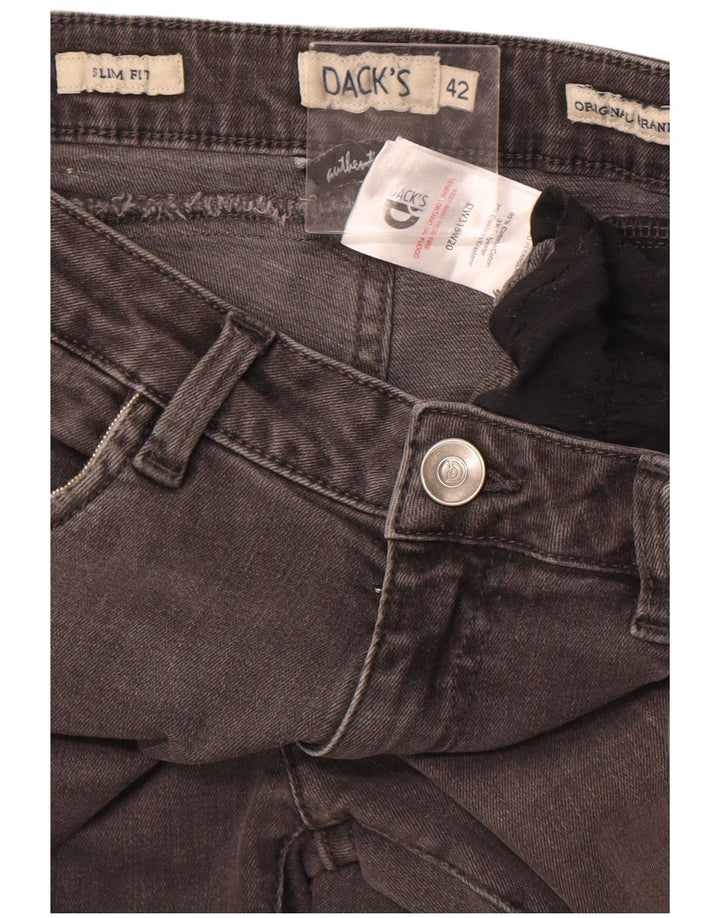 DACK'S Womens Slim Jeans IT 42 Medium W28 L28 Grey Cotton