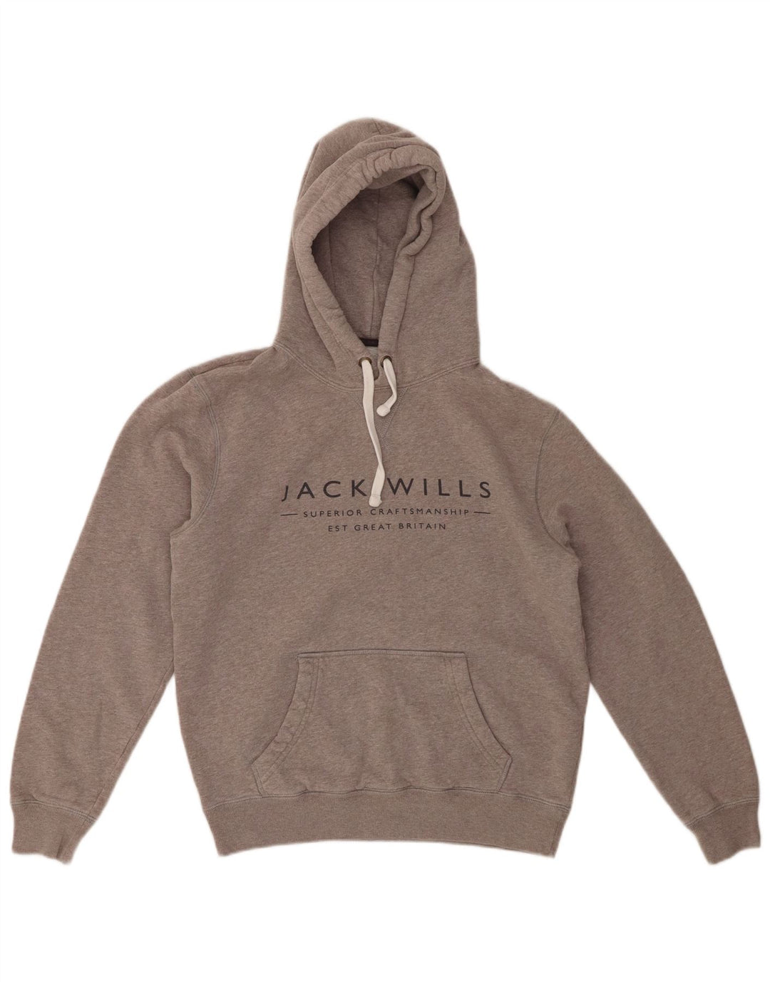 JACK WILLS Grafisk oversized hættetrøje til kvinder, UK 6 XS grå bomuld