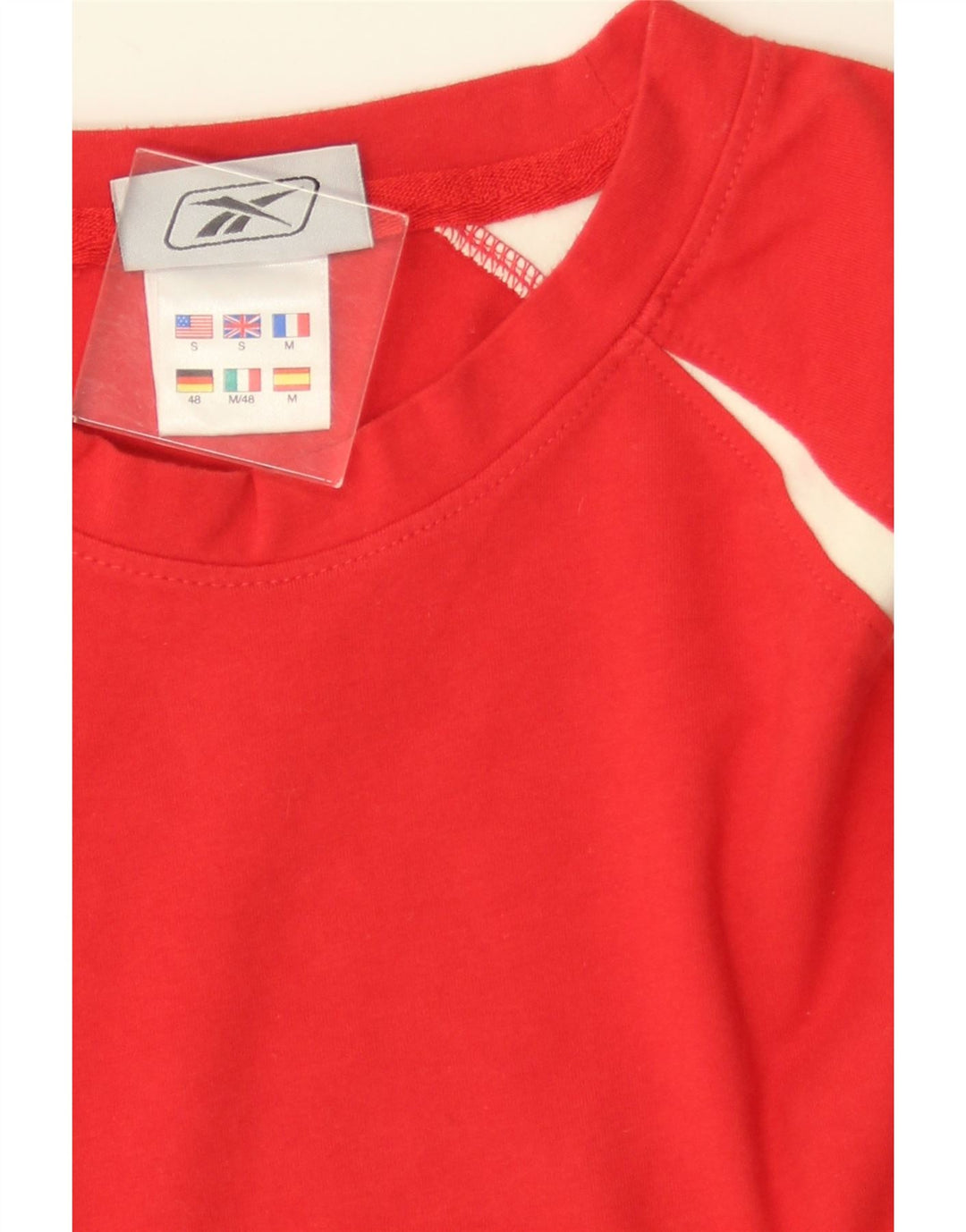 REEBOK Herre grafisk top Langærmet lille rød Colourblock Bomuld