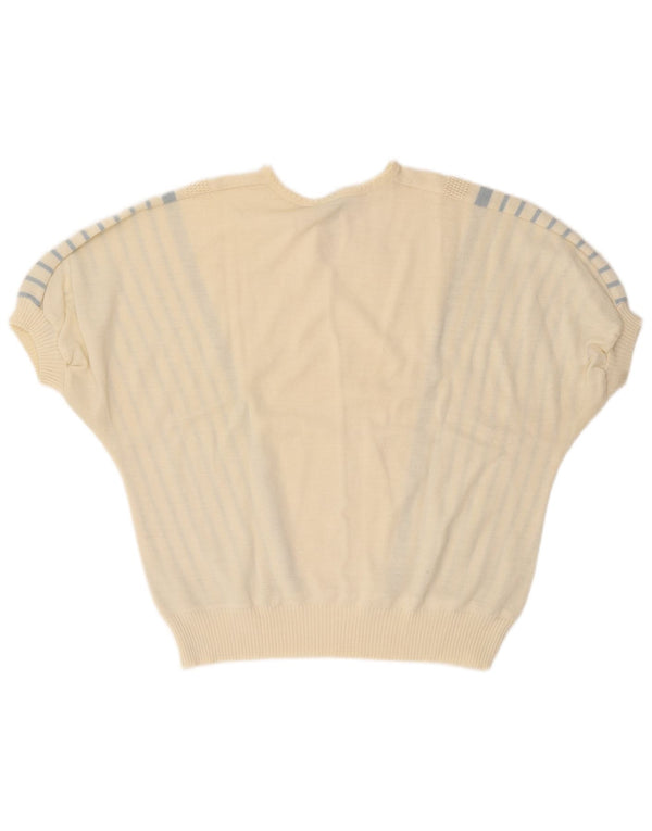 CANDA Womens Crop trøje med rund hals EU 44 XL Off White Stribet