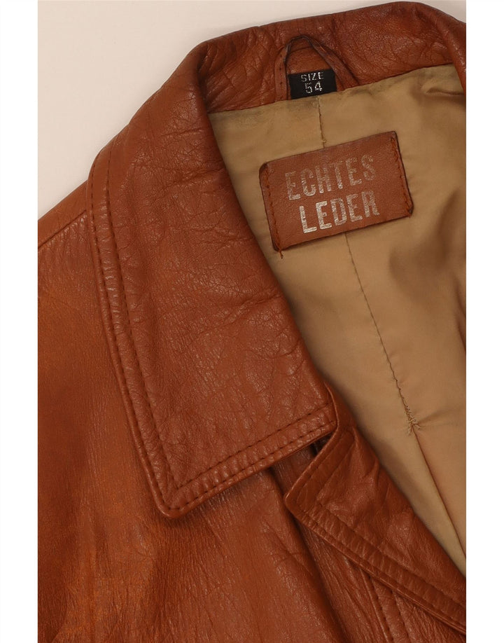 Vintage Herre Læderjakke UK 38 Medium Brun Læder