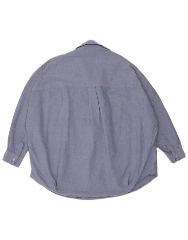 French Connection Dame Oversized Pullover Shirt UK 14 Medium Blue Cotton