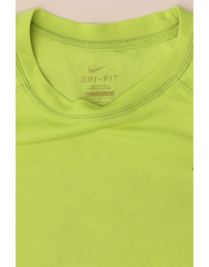 Nike Herre Dri Fit T-Shirt Top Stor Gul Polyester
