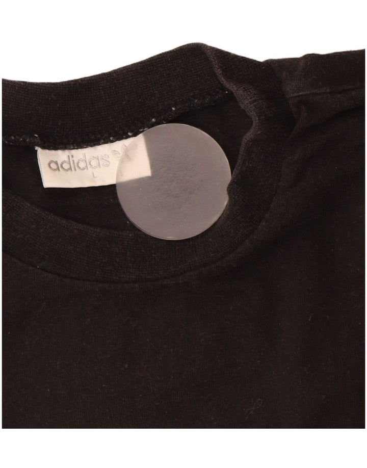 Adidas Grafisk T-shirt top til mænd, stor sort bomuld