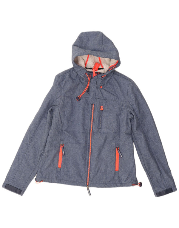Superdry Womens The Windtrekker Windbreaker Jacket med hætte UK 14 Medium Blue