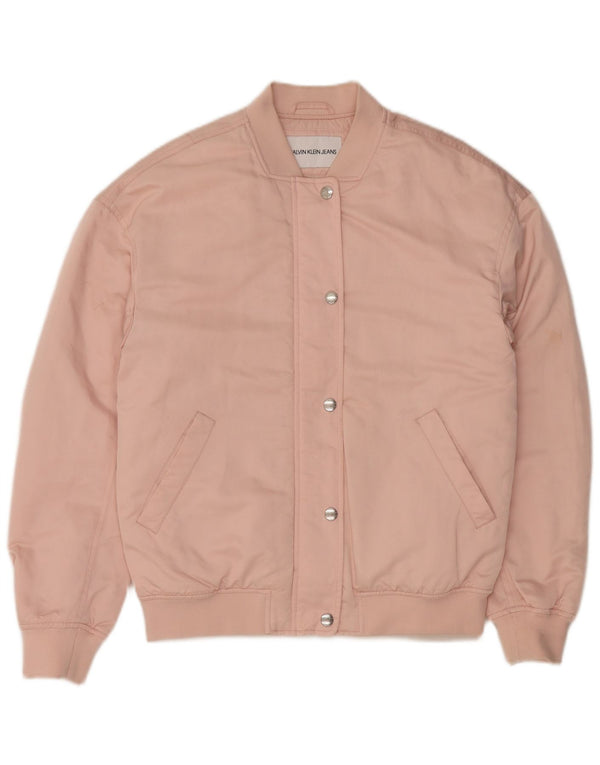 CALVIN KLEIN JEANS Oversized bomberjakke til kvinder UK 10 Small Pink