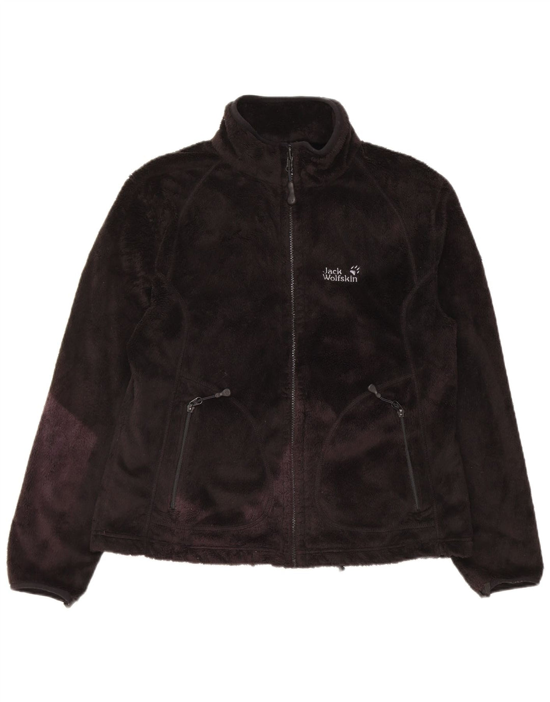 Jack Wolfskin Dame Liner Fleece Jakke UK 16 Stor Sort Polyester