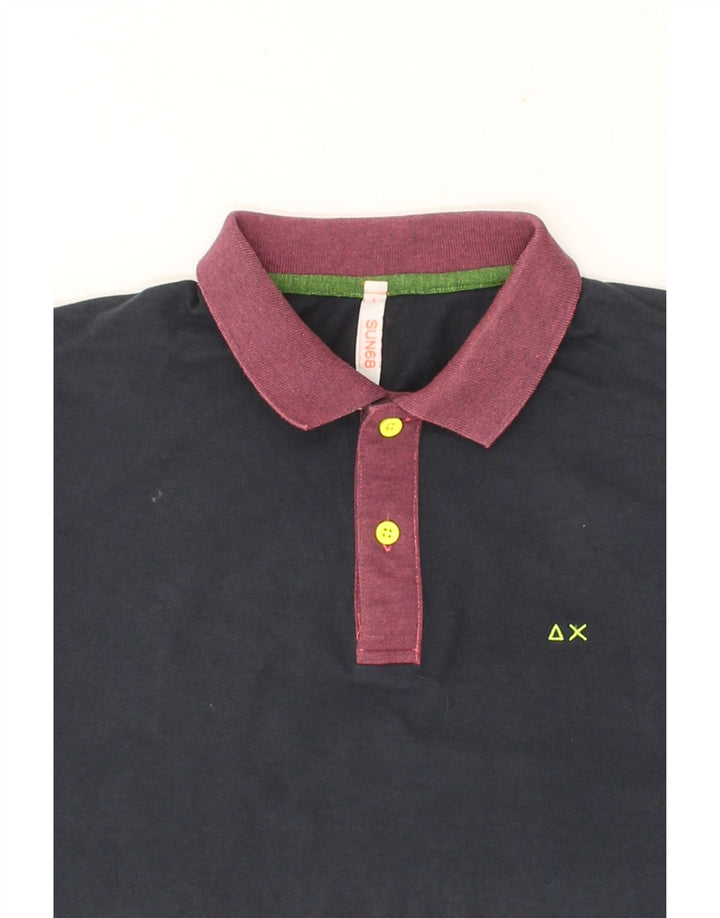 SUN68 Mens Polo Shirt Large Black Cotton Vintage Sun68 and Second-Hand Sun68 from Messina Hembry 