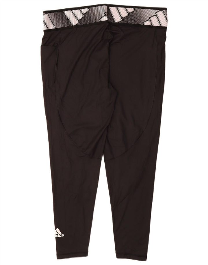 Adidas Grafiske Leggings til kvinder UK 24/26 2XL Sort Polyester