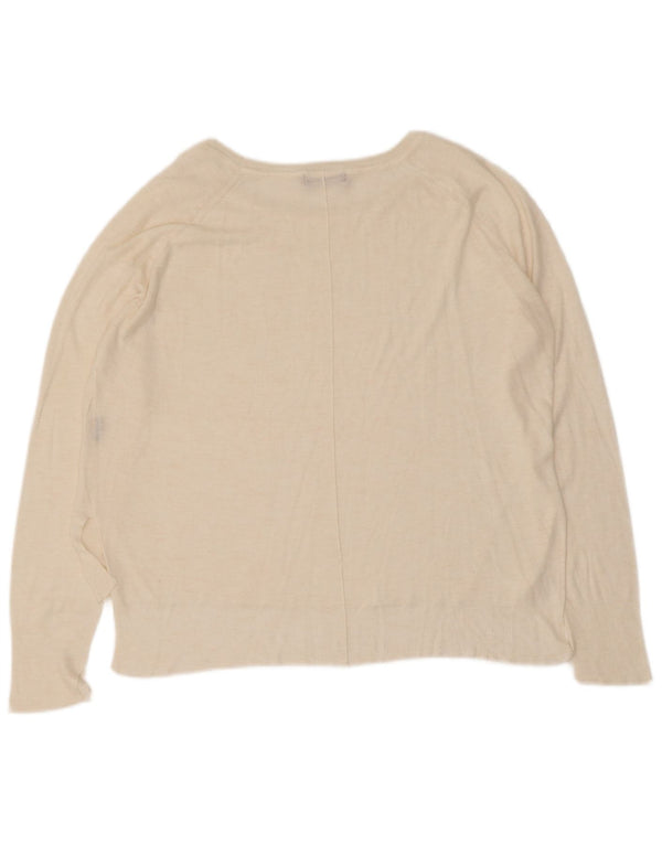 Zara Dame Boat Neck Jumper Sweater UK 16 Large Beige