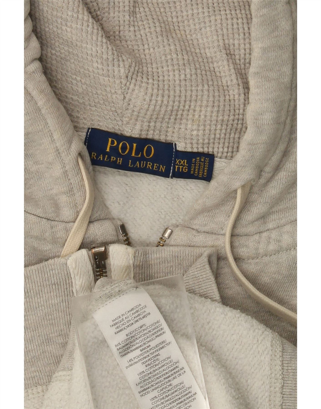 POLO RALPH LAUREN Dame Oversized hættetrøje med lynlås DK 20 2XL Grå