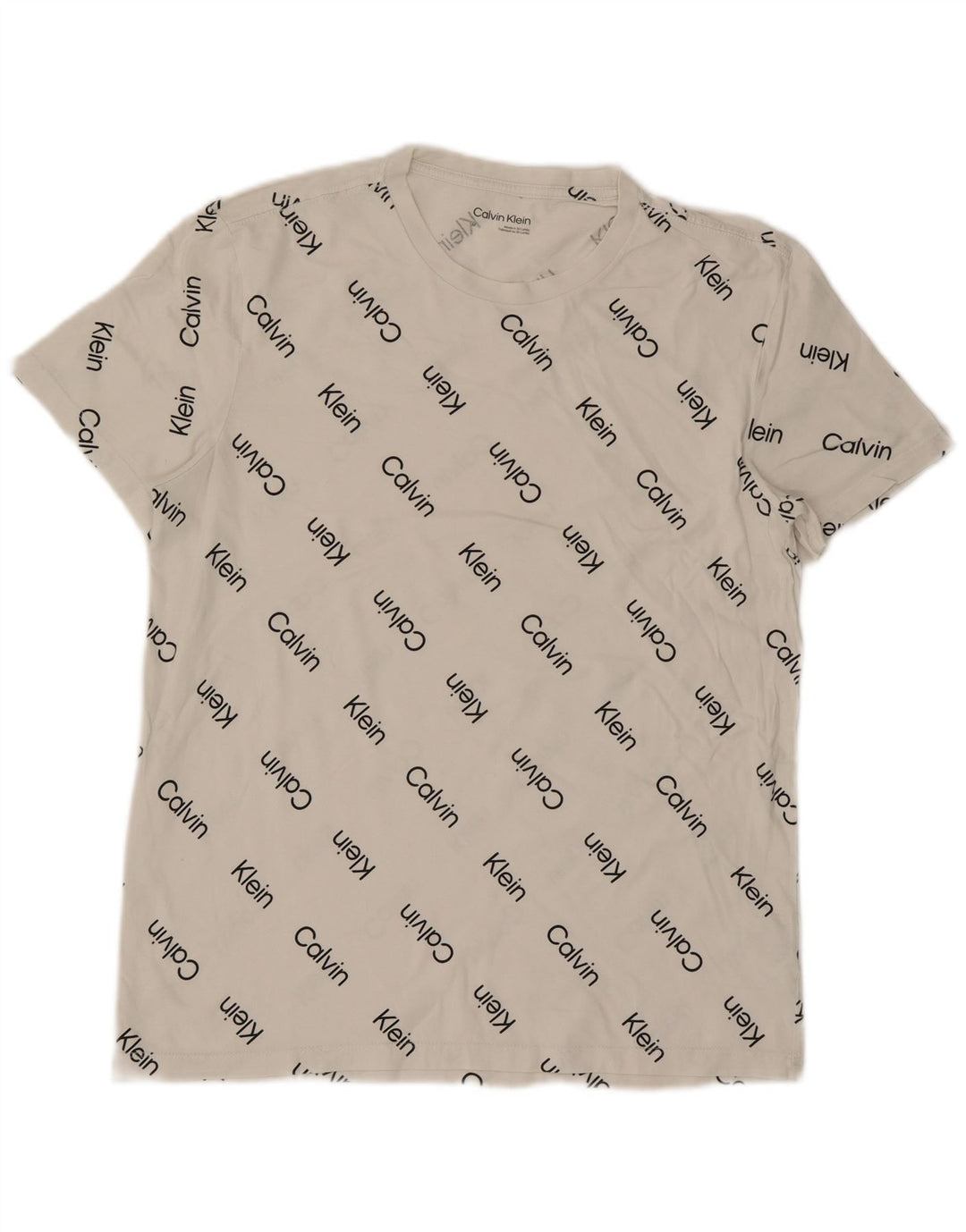 Calvin Klein Herre grafisk T-shirt Top Medium Hvid Bomuld