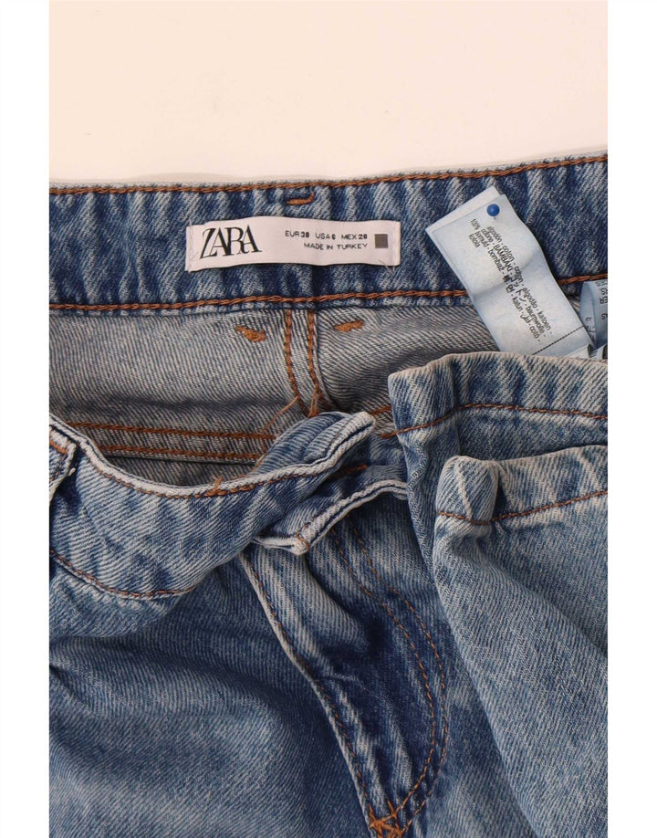 Zara Dame Flared Jeans EU 38 Small W28 L32 Blå Bomuld