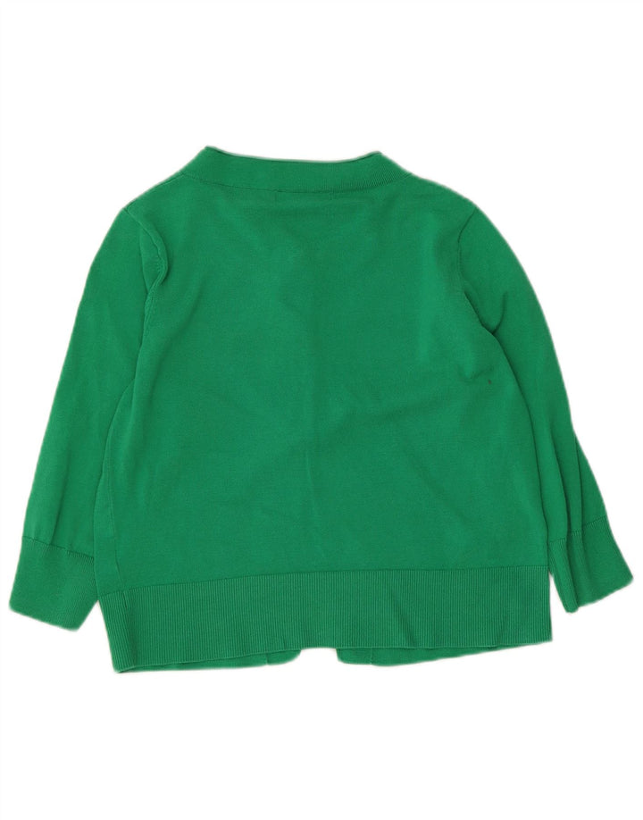 Monsoon Womens Crop Cardigan Sweater UK 12 Medium Green Bomuld