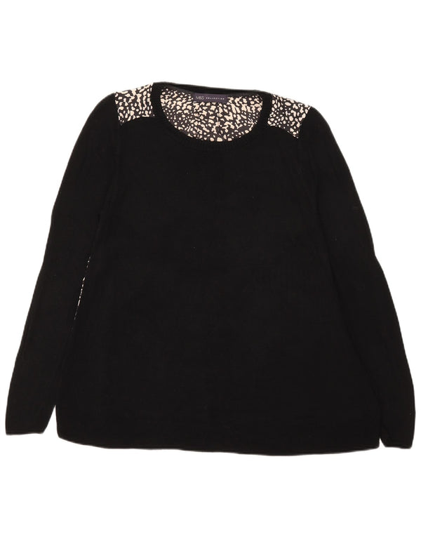 Marks & Spencer Dametop Langærmet UK 12 Medium Black Animal Print