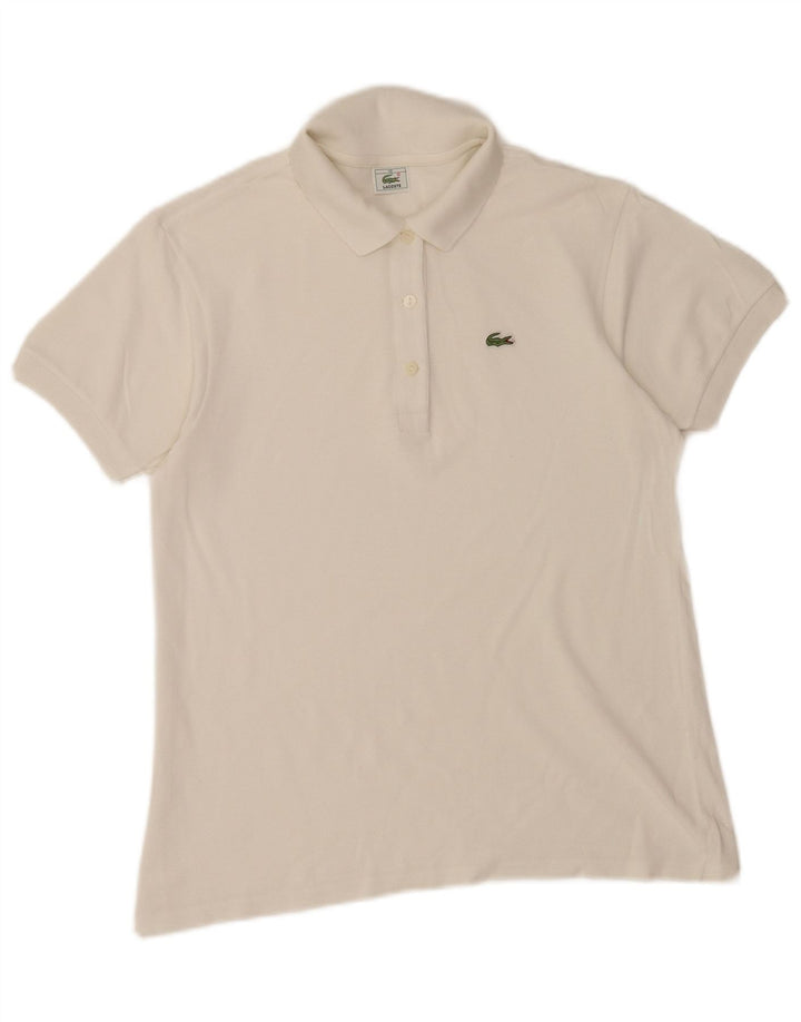Lacoste Dame Polo Shirt Størrelse 40 Medium Hvid