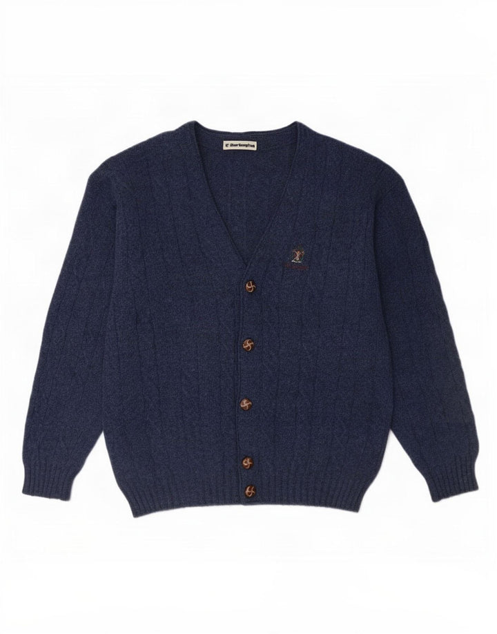 Burlington Herre Cardigan Sweater IT 48 Medium Marineblå Uld
