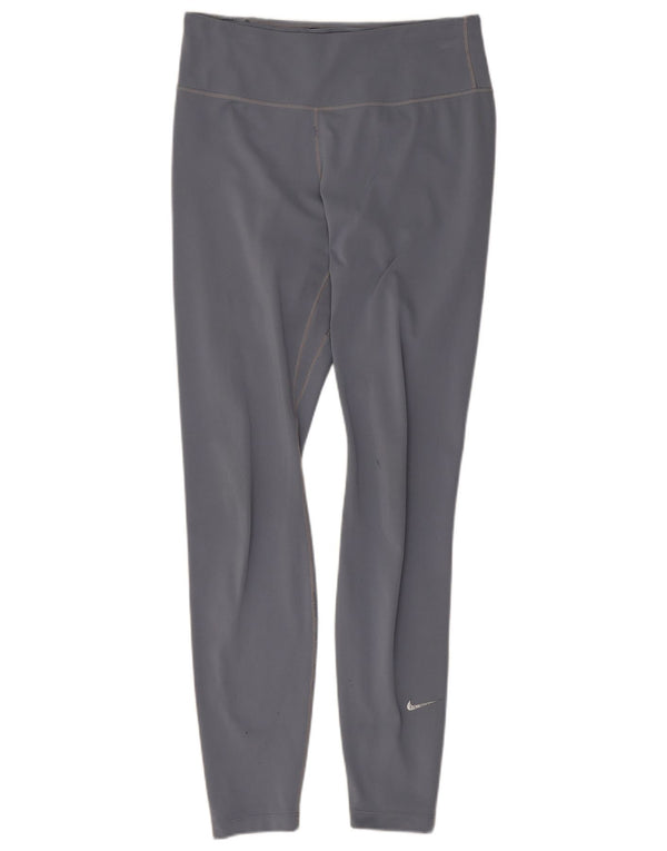 Nike Dame Dri Fit Leggings UK 8 Small Grå Polyester
