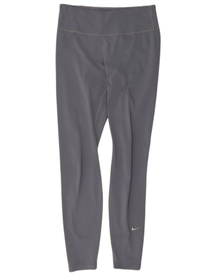 Nike Dame Dri Fit Leggings UK 8 Small Grå Polyester