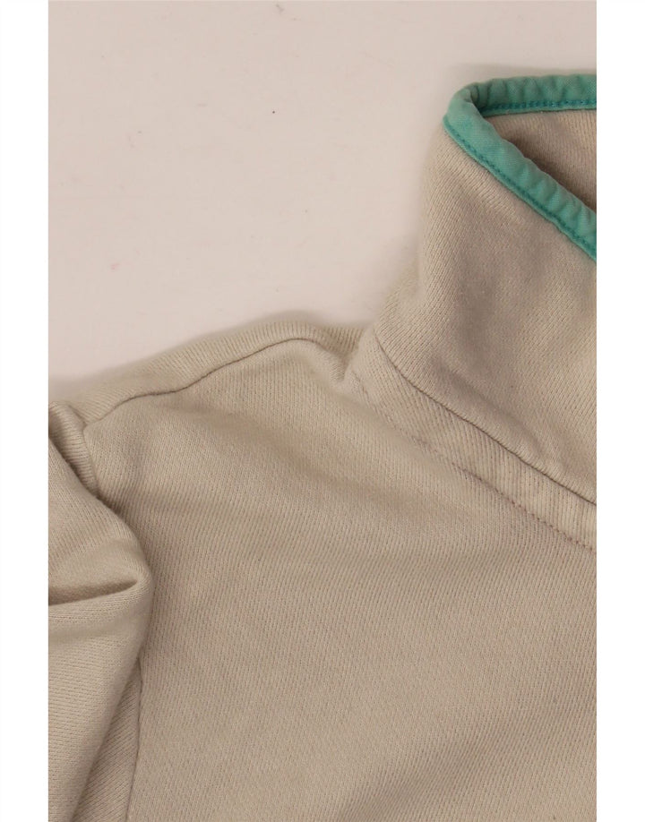 Joules Dame Button Neck Sweatshirt Jumper UK 16 Stor hvid stribet