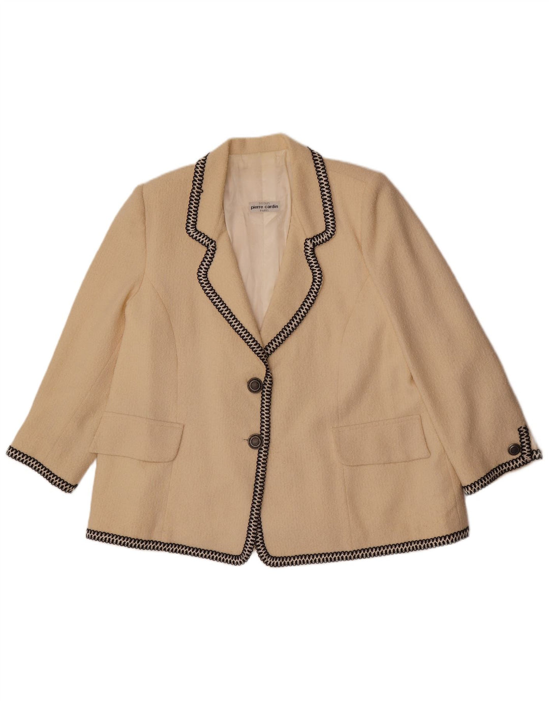 Pierre Cardin Dame 2 Button Blazer Jacket UK 14 Large Beige