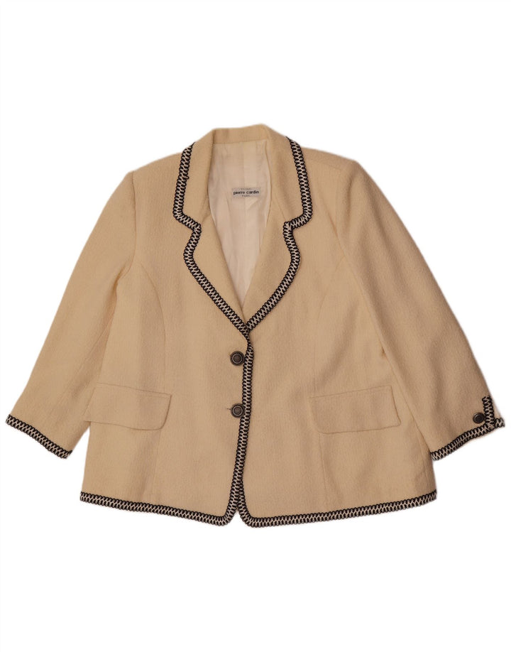 Pierre Cardin Dame 2 Button Blazer Jacket UK 14 Large Beige