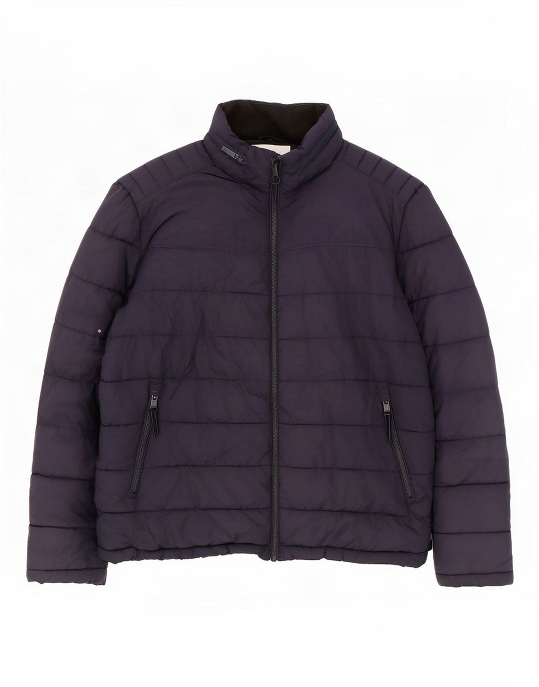 Zara Herre hættepolstret jakke UK 42 XL Navy Blue
