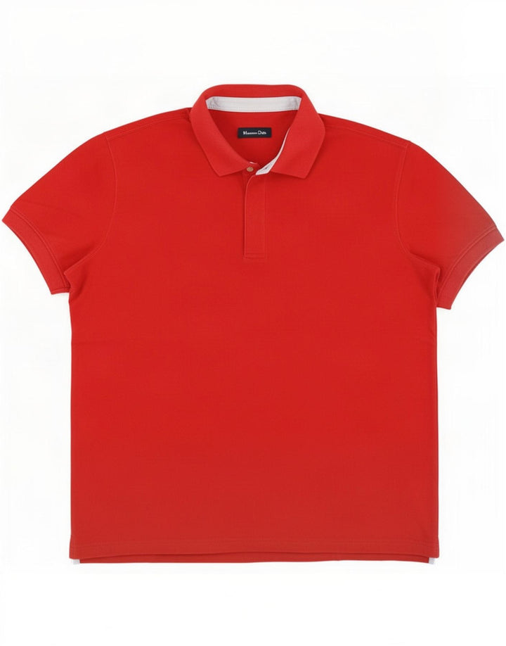 Massimo Dutti Herre Polo Shirt XL Rød Bomuld