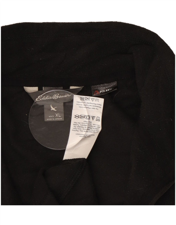 Eddie Bauer Fleece Jumper til mænd med lynlås XL sort polyester