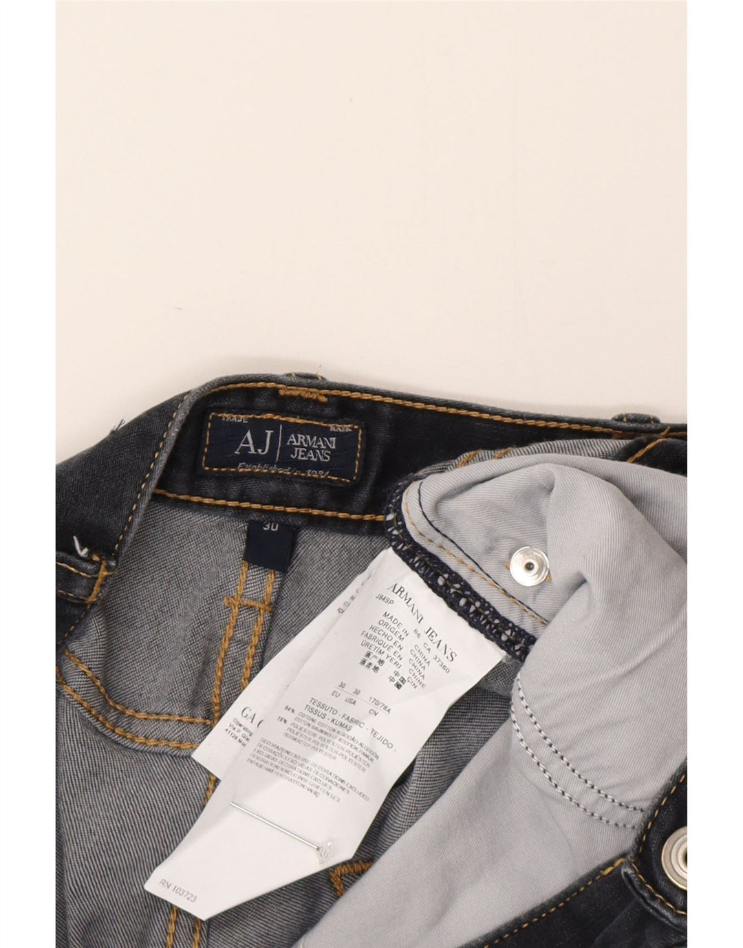 Armani Herre Slim Jeans W30 L30 Marineblå Bomuld