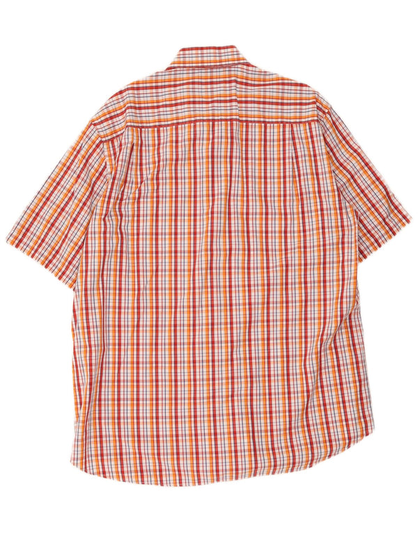 Amerigo Vespucci Mens Short Sleeve Shirt XL Red Check Cotton