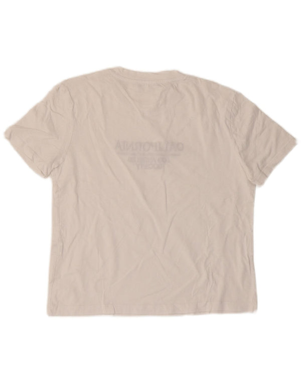 Zara Womens Crop Graphic T-Shirt Top UK 10 Small White Bomuld
