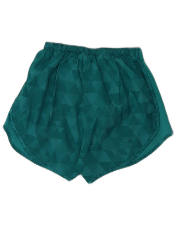 Nike Dame Dri Fit sportsshorts UK 4 XS turkis geometrisk polyester