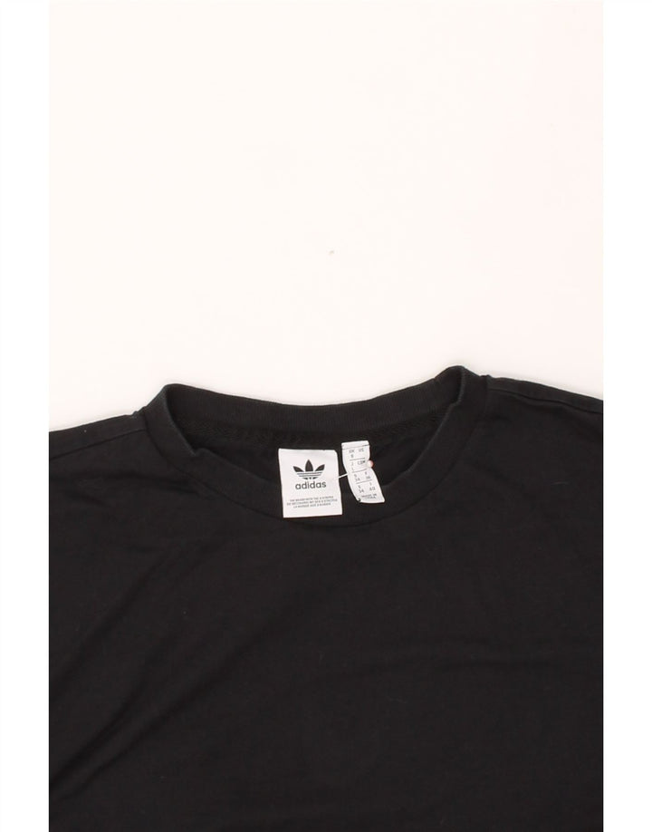 ADIDAS Womens Oversized T-Shirt Top UK 8 Small  Black Cotton Vintage Adidas and Second-Hand Adidas from Messina Hembry 