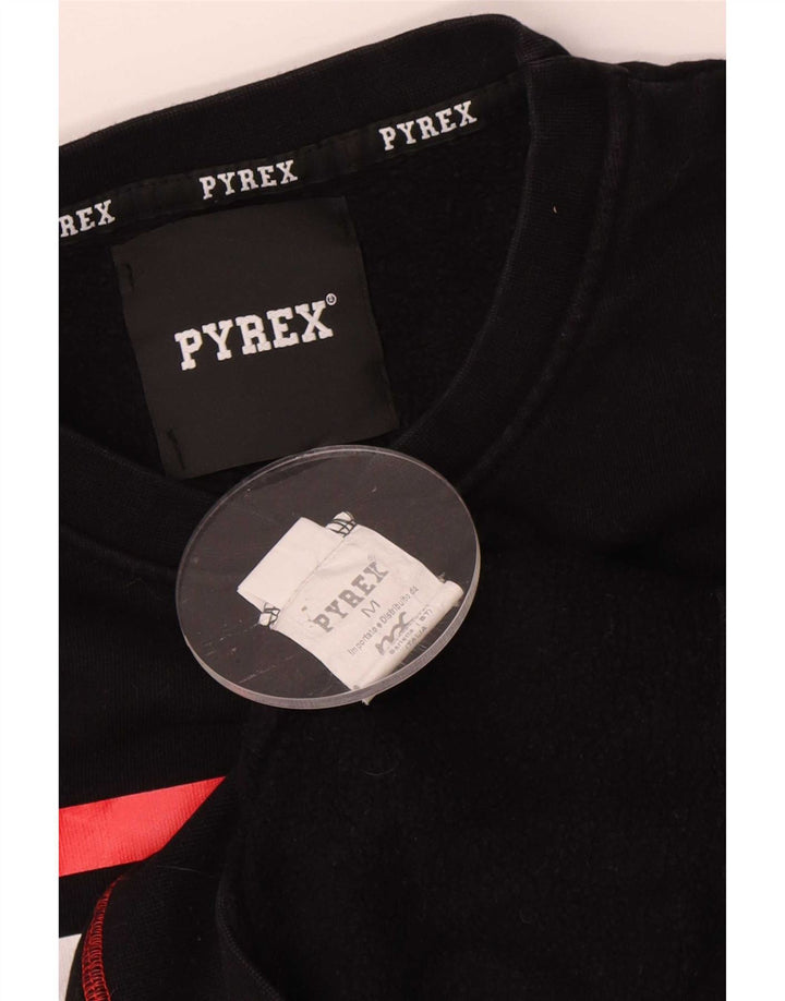 Pyrex grafisk sweatshirt til mænd Medium Sort Bomuld