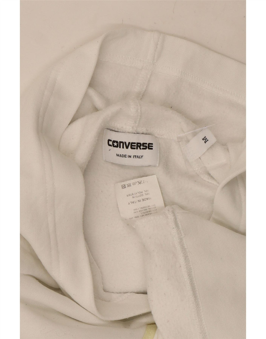 CONVERSE Grafisk hættetrøje til kvinder UK 14 Medium hvid bomuld