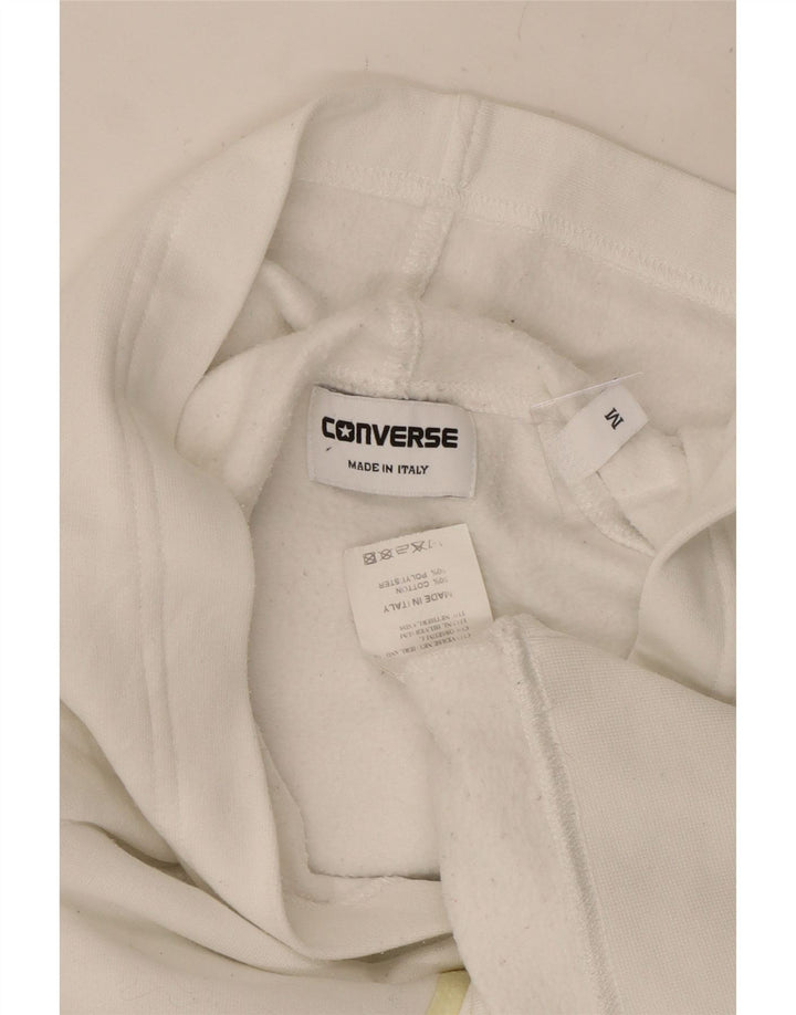 CONVERSE Grafisk hættetrøje til kvinder UK 14 Medium hvid bomuld