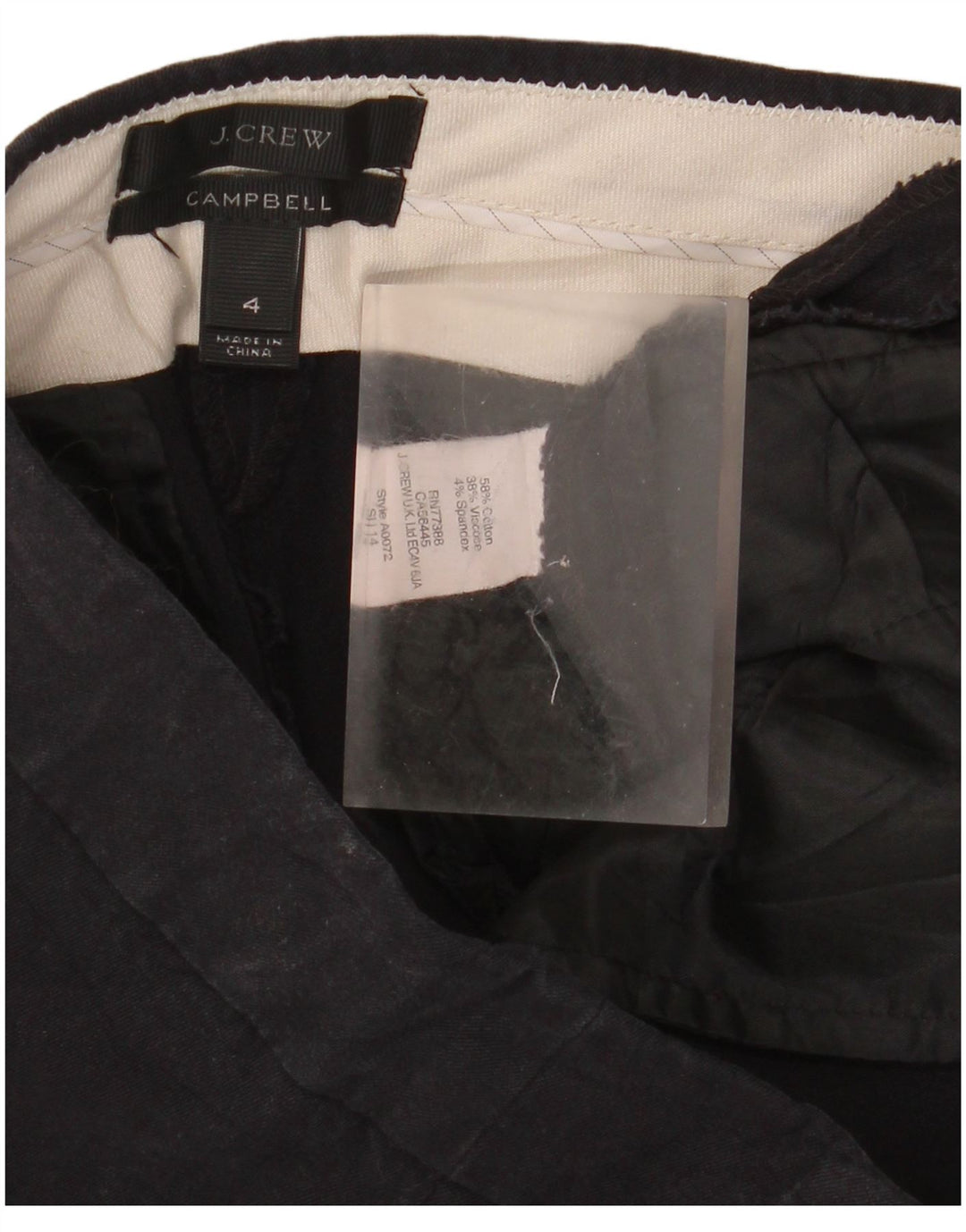J. Crew Dame Campbell Bootcut Cropped Trousers US 4 Small W32 L25 Black