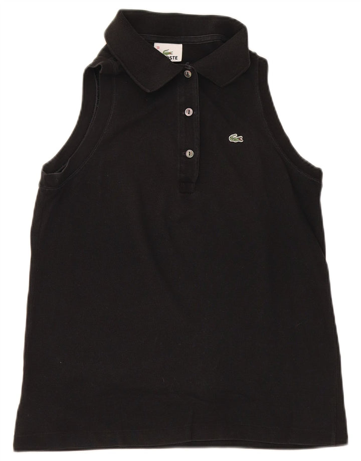 Lacoste ærmeløs poloshirt til kvinder størrelse 38 Medium Sort bomuld