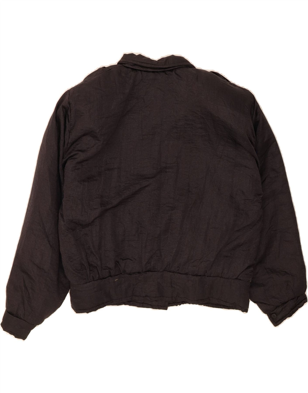 VINTAGE Womens Bomber Jacket UK 14 Large Black Vintage Vintage and Second-Hand Vintage from Messina Hembry 